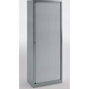 Šatní skříň BISLEY Roletová skříň Bisley Essentials YETB0819/4S, korpus - Sepia Brown (br8, RAL 8014), strukturovaný lak, Vyberte roletu: světle šedá