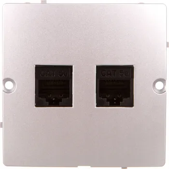 Elektrická zásuvka Internetová zásuvka nástěnná Kontakt-simon stříbrná