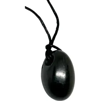 Přívěsek Šungitový přívěsek oválek vrtaný