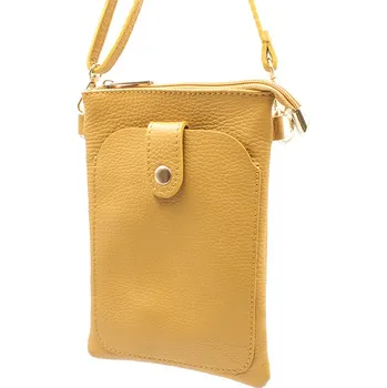 Kabelka Žlutá dámská kožená kabelka na mobil ITA7071