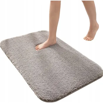 Koupelnová předložka Koupelnová předložka šedá 60x40 cm s dlouhými štětinami, savá, protiskluzová