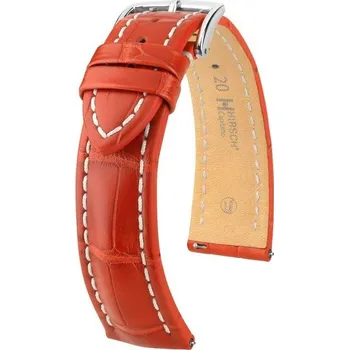 Řemínek na hodinky Řemínek Hirsch Capitano - červený - 22 mm - L – Standardní délka (doporučujeme) - 20 mm - Černá + 5 let záruka a dárek ZDARMA