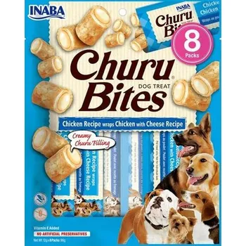 Pamlsek pro psa Inaba Churu Bites dog snack kuře a sýr 8× 12g