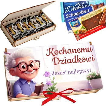 Obraz Dárek k Dni dědečka krabička na sladkosti, čokoláda, dárek pro dědečka