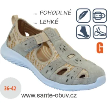Dámská zdravotní obuv SANTÉ WD/704 BEIGE vycházková obuv vel.36-42, --- - 38