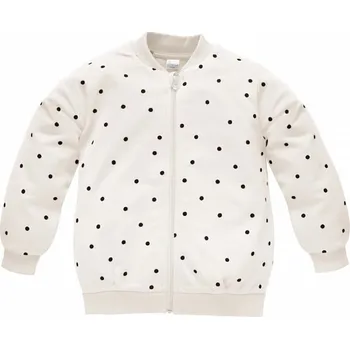 PINOKIO Mikina na zip Tres Bien puntíky KRÉMOVÁ - 92