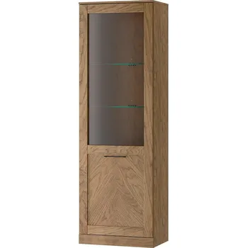 Vinotéka Vitrína Cozy 10 z masivu s LED osvětlením 65 cm dub Rustikal