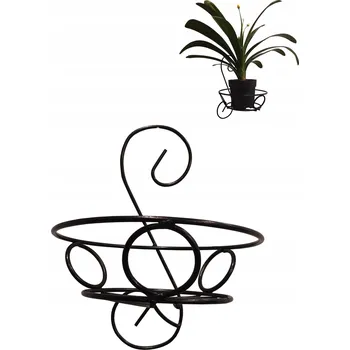 Obraz Kovový černý nástěnný květináč - držák na zeď