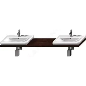 Jika Cubito Umyvadlová deska atypická 221x47 cm, s 2 otvory, wenge, H4501551724451