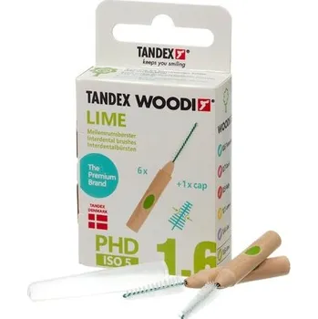 Zubní kartáček Tandex Woodi 1,6 Lime mezizubní kartáček 6 ks
