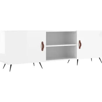 Televizní stolek TV stolek 150x30x50 bílý - imitace dřeva, železné nohy