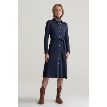 Dámské šaty ŠATY GANT SLIM JERSEY SHIRT DRESS EVENING BLUE