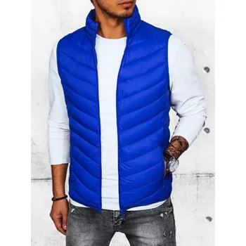 Pánská móda Modrá pánská prošívaná vesta TX4429 Velikost: M