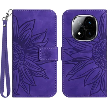 Pouzdro na mobilní telefon Sunflowers knížkové pouzdro na Xiaomi Redmi Note 14 Pro - tmavěfialové