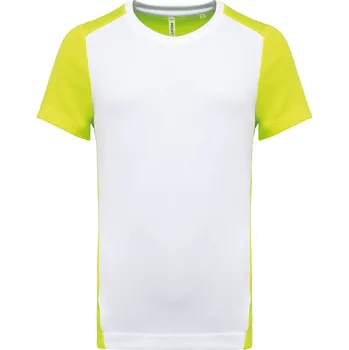 pracovní tričko Kariban Tričko PA 4014, sportovní, krátký rukáv, pánské COT204014an003-white/fluor L Bílá/žlutá fluorescent