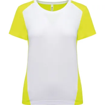 pracovní tričko Kariban Tričko PA 4015, sportovní, krátký rukáv, dámské COT204015an002-white/fluor M Bílá/žlutá fluorescent