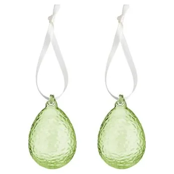 Velikonoční dekorace Skleněná velikonoční vajíčka Gry Lime - set 2 ks