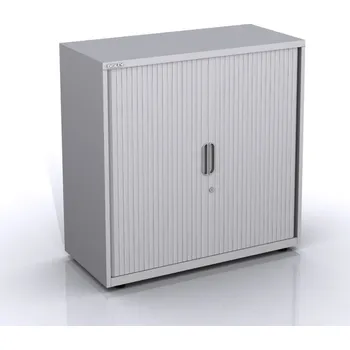 Šatní skříň BISLEY Spisová skříň s žaluziovými dveřmi SYT10/3, Vyberte barvu / kombinaci: Sepia Brown (br8, RAL 8014), strukturovaný lak, Vyberte roletu: javor