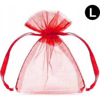 Obraz Organzové sáčky 10 Ks ČERVENÉ 7,5x10 cm svatba svatební hostina oslava sáček dárek