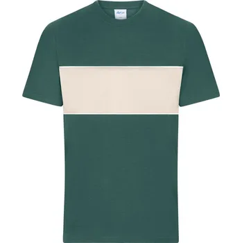 pracovní tričko James & Nicholson Tričko JN Colour-Block 8049, bio bavlna, krátký rukáv, unisex COT028049amr01-smoky green S Zelená smoky/písková