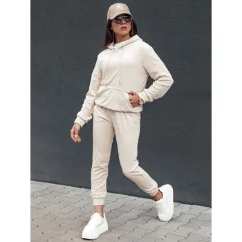 Smetanová velurová tepláková souprava RELAX FIT AY1066 Velikost: XL