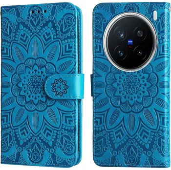 Pouzdro na mobilní telefon Sunflower knížkové pouzdro na Vivo X200 Pro 5G - modré