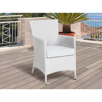 Sada 8 potahů na sedáky venkovních zahradních židlí krémově bílé 47 x 47 x 10 cm Beliani