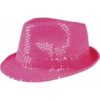 Klobouk Cekinový klobouk růžový na karneval