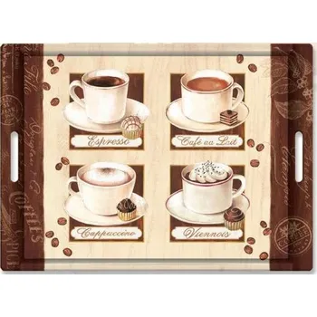 Easy Life, Itálie EL - Plastový servírovací tác Lets Coffee - 45 x 31 cm