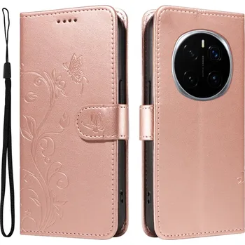 Pouzdro na mobilní telefon Flowery knížkové pouzdro na Honor Magic 7 Pro 5G - růžovozlaté