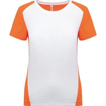 pracovní tričko Kariban Tričko PA 4015, sportovní, krátký rukáv, dámské COT204015amz05-white/fluor 2XL Bílá/oranžová fluorescent