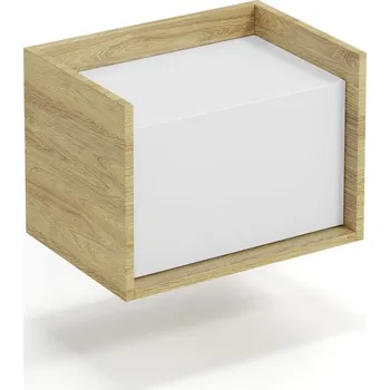 Ložnice Šatní skříň Halmar MOBIUS skříň NISKA 1D korpus: přírodní hickory, přední barva - alpská bílá (1p=1szt)