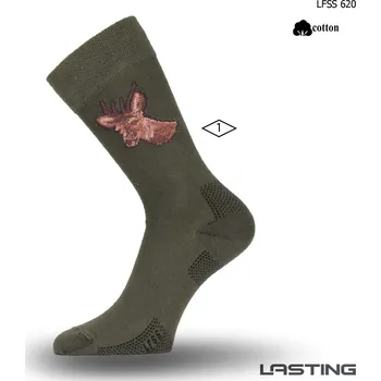 Pánská móda Lasting bavlněné ponožky LFSS - Zelená 620 / (38-41) M / Zelená