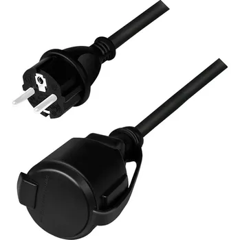 Napájecí kabel Zahradní Prodlužovací Kabel Logilink 3 m, 1 ks zásuvek, černá