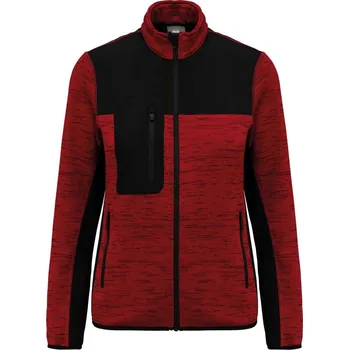 pracovní bunda Kariban Bunda WK 9109, pletená, fleecová, dámská COT209109l7504-red melange XL Melír červená/černá