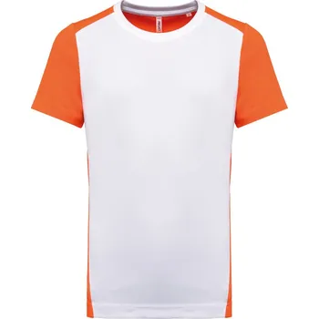 pracovní tričko Kariban Tričko PA 4014, sportovní, krátký rukáv, pánské COT204014amz04-white/fluor XL Bílá/oranžová fluorescent