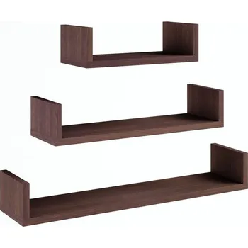 police Závěsná police EX3 VELKÁ wenge, sada 3 ks polic