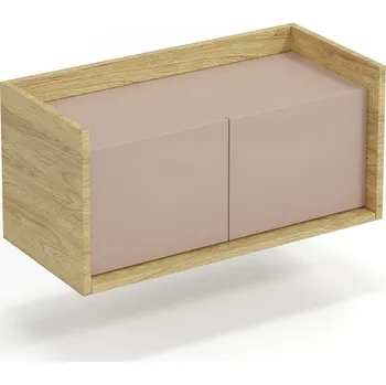 Ložnice Šatní skříň Halmar MOBIUS skříň NISKA 2D korpus: přírodní hickory, přední barva - antická růžová (1p=1szt)