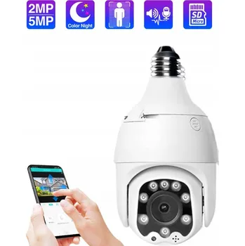 IP kamera IP kamera ECQ06 5MP WiFi PTZ Voděodolná s nočním viděním a paticí E27