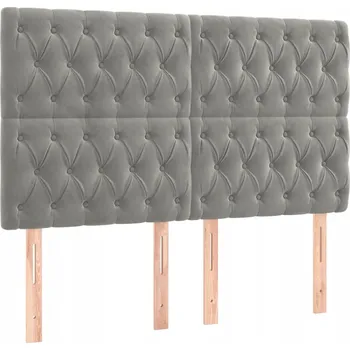 Čelo postele sametové světle šedé 144x118 cm