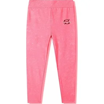 Dívčí legíny DĚTSKÉ LEGÍNY Z BAVLNY- jednobarevné a pružné ML9820 Velikost: 128, Barva: Růžová