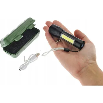 Svítilna MINI SVÍTILNA CREE Q5 ZOOM USB TAKTICKÁ AKUMULÁTOR