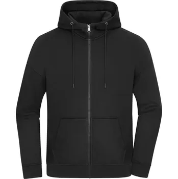 pracovní mikina James & Nicholson Mikina s kapucí JN 8043, oversize, bio bavlna, unisex COT02804300202-black M Černá