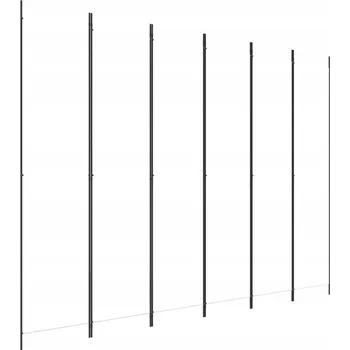 Paraván Paraván 6dílný, černý, 300x220 cm, textil