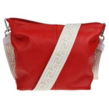 NovaKabelka.cz Kožená italská crossbody kabelka Prisca Rossa Chiaro s přídavným popruhem VI