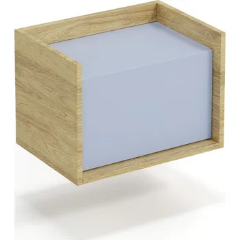 Ložnice Šatní skříň Halmar MOBIUS skříň NISKA 1D korpus: přírodní hickory, přední barva - modrý horizont (1p=1szt)