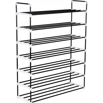 Botník Stojan na boty, 7 polic, černý, 91x29x133 cm