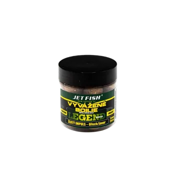 Boilies JetFish Jet Fish Legend range Vyvážené boilie ŽLUTÝ IMPULS OŘECH JAVOR 24mm 250ml