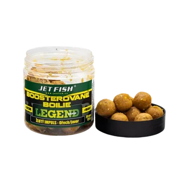 Boilies JetFish Jet Fish Legend Range Boosterované boilie ŽLUTÝ IMPULS OŘECH JAVOR 20mm 250ml