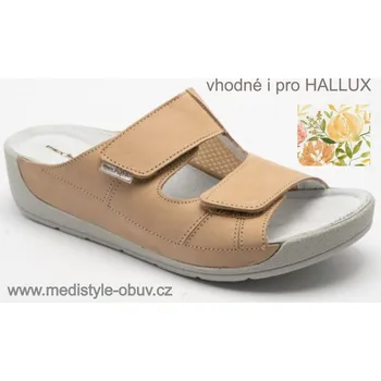 Dámská zdravotní obuv MEDISTYLE KARIN 1K-B12/H pantofel hallux BÉŽOVÝ vel.37-43, béžová - 39